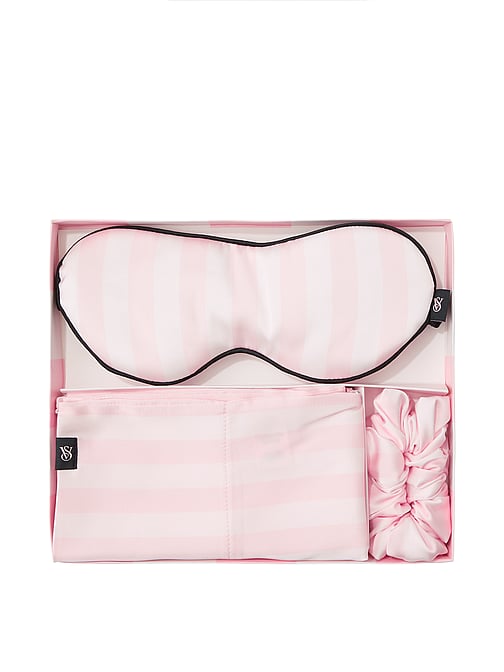Pigiama Victoria's Secret Iconico Rosa E Bianco A Righe In Flanella Morbida
