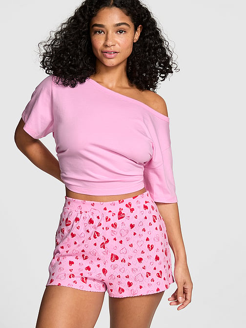 Victoria's Secret PINK: Set Pantaloncini E Top Racerback XL - Blue Swirl