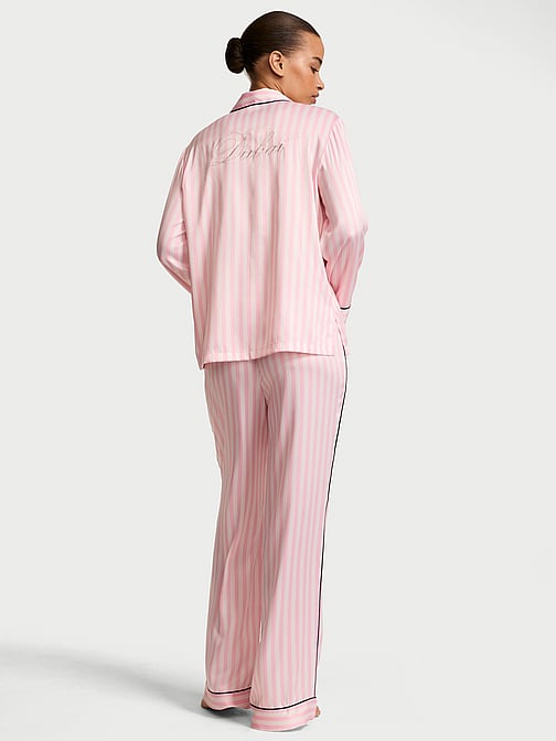 Pigiama Victoria's Secret Top Taglia 2XL – Raso Verde Floreale, Manica Lunga, Nuovo Con Etichette