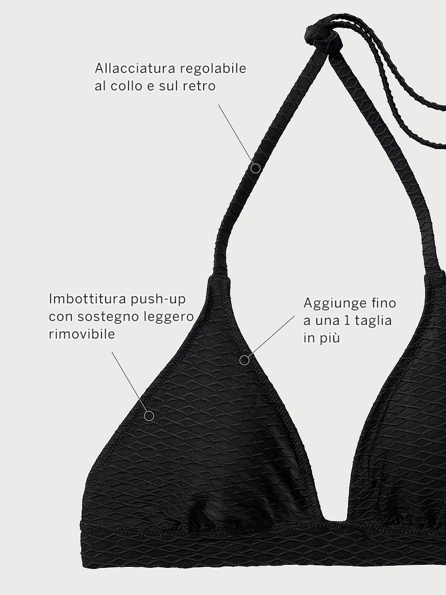 Top bikini mix & match con imbottitura push-up rimovibile e allacciatura al  collo