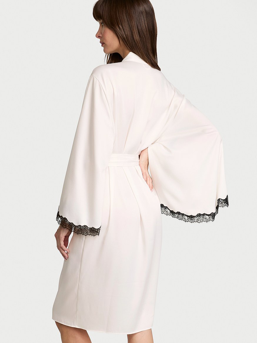 Women'secret Vestaglia Midi Sherpa Bicolor Vestiti e Kimono, Blu Medio, M Donna