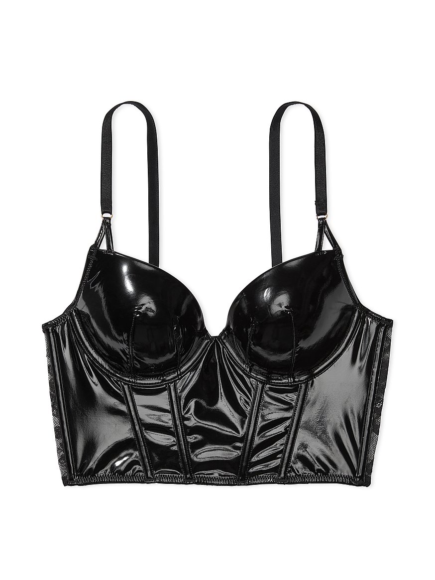 Top push-up a corsetto in ecopelle lucida Midnight Affair
